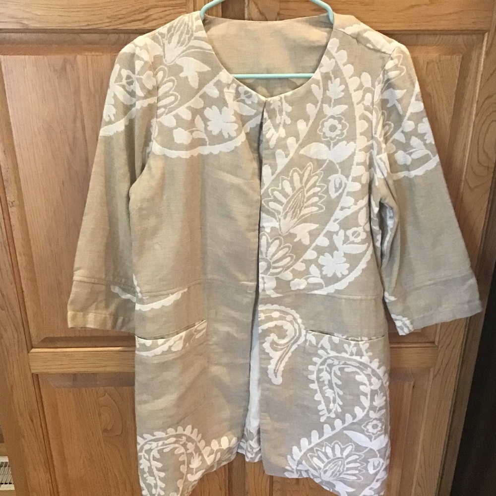 Chico Size 0 Long Tan/Cream Jacket